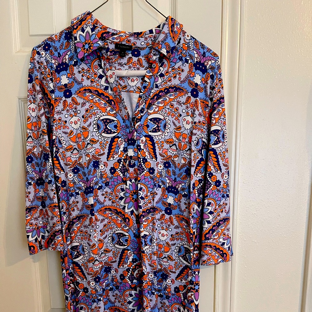 Talbots size medium multi color 3/4 sleeve dress